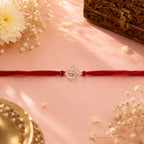 Sterling Silver Swastik Rakhi For Bhai