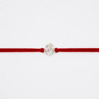 925 Sterling Silver Om Rakhi for Brother with Red Thread