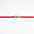 925 Sterling Silver Infinity Bhai Rakhi for Brother with Red Thread | Pure Silver Rakhi