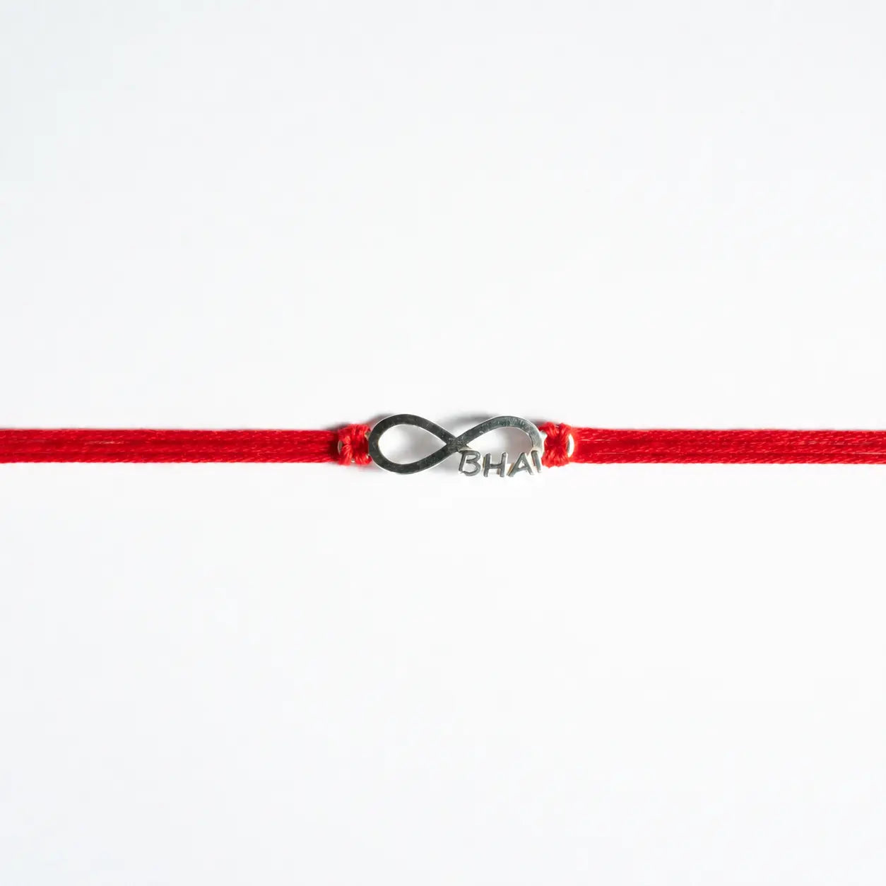 925 Sterling Silver Infinity Bhai Rakhi for Brother with Red Thread | Pure Silver Rakhi