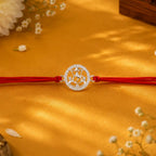 925 Sterling Silver Ganesh Rakhi for Brother with Red Thread | Pure Silver Rakhi