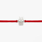 925 Sterling Silver Trishul Damru Rakhi for Brother with Red Thread | Pure Silver Rakhi
