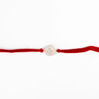 925 Sterling Silver BRO Rakhi with Sparkling Stones and Red Thread - Shree Krishna Jewellers