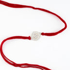 925 Sterling Silver BRO Rakhi with Sparkling Stones and Red Thread - Shree Krishna Jewellers