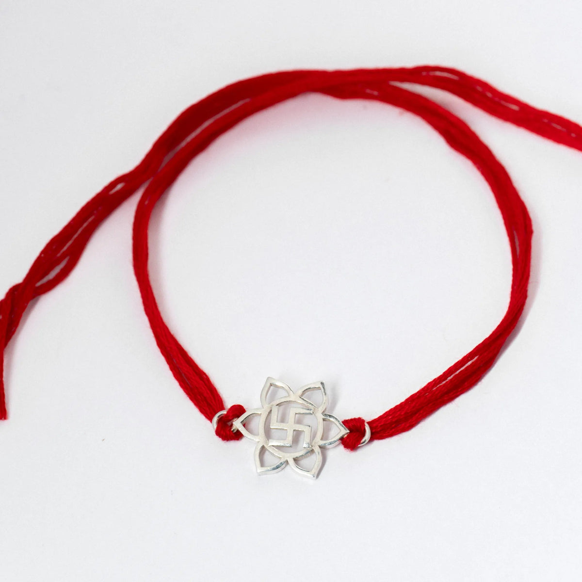 925 Sterling Silver Swastik Rakhi for Brother