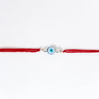 925 Sterling Silver Round Evil Eye Rakhi for Brother