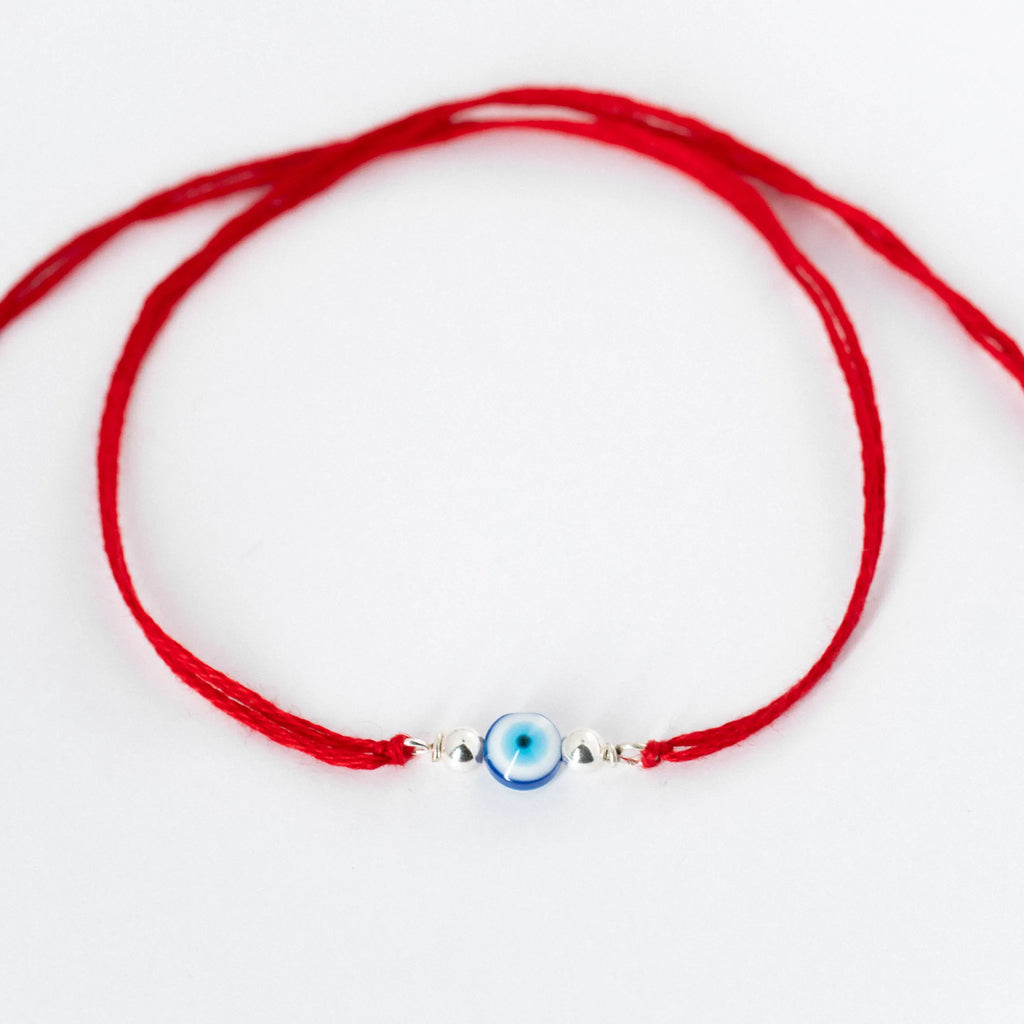 925 Sterling Silver Round Evil Eye Rakhi for Brother