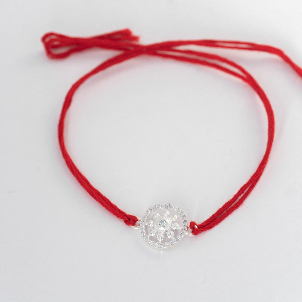 Silver Floral Rakhi for Brother 