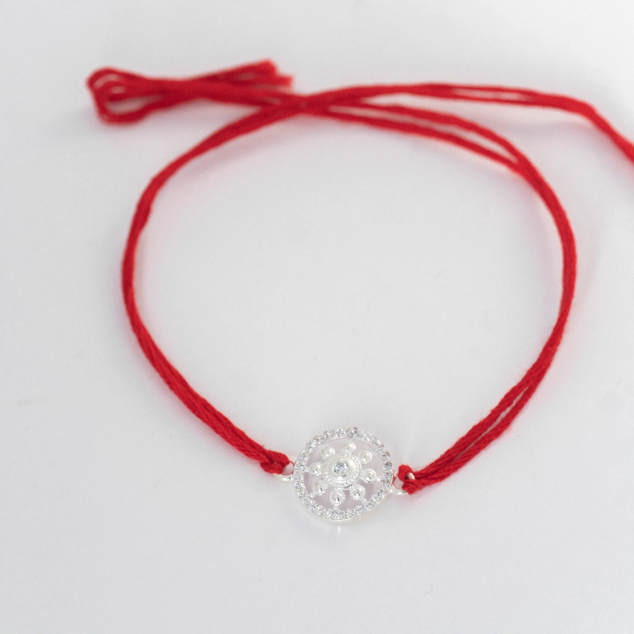 Silver Floral Rakhi for Brother 
