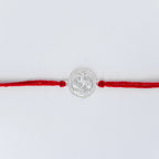 925 Sterling Silver Ganesh Rakhi for Brother with Red Thread | Pure Silver Rakhi