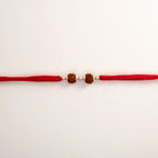 Silver Double Rudraksha Rakhi for Brother