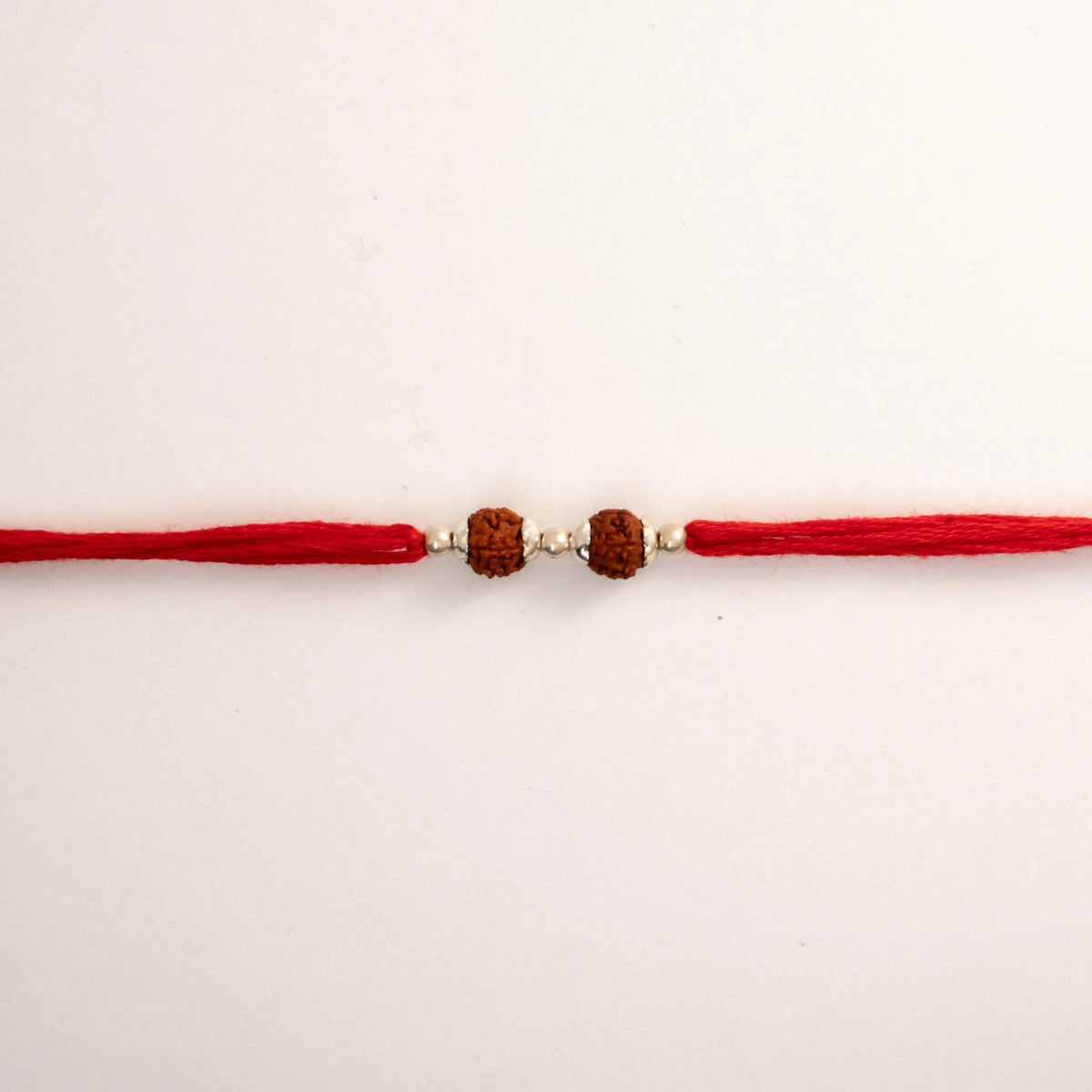 Silver Double Rudraksha Rakhi for Brother