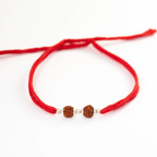 Silver Double Rudraksha Rakhi for Brother