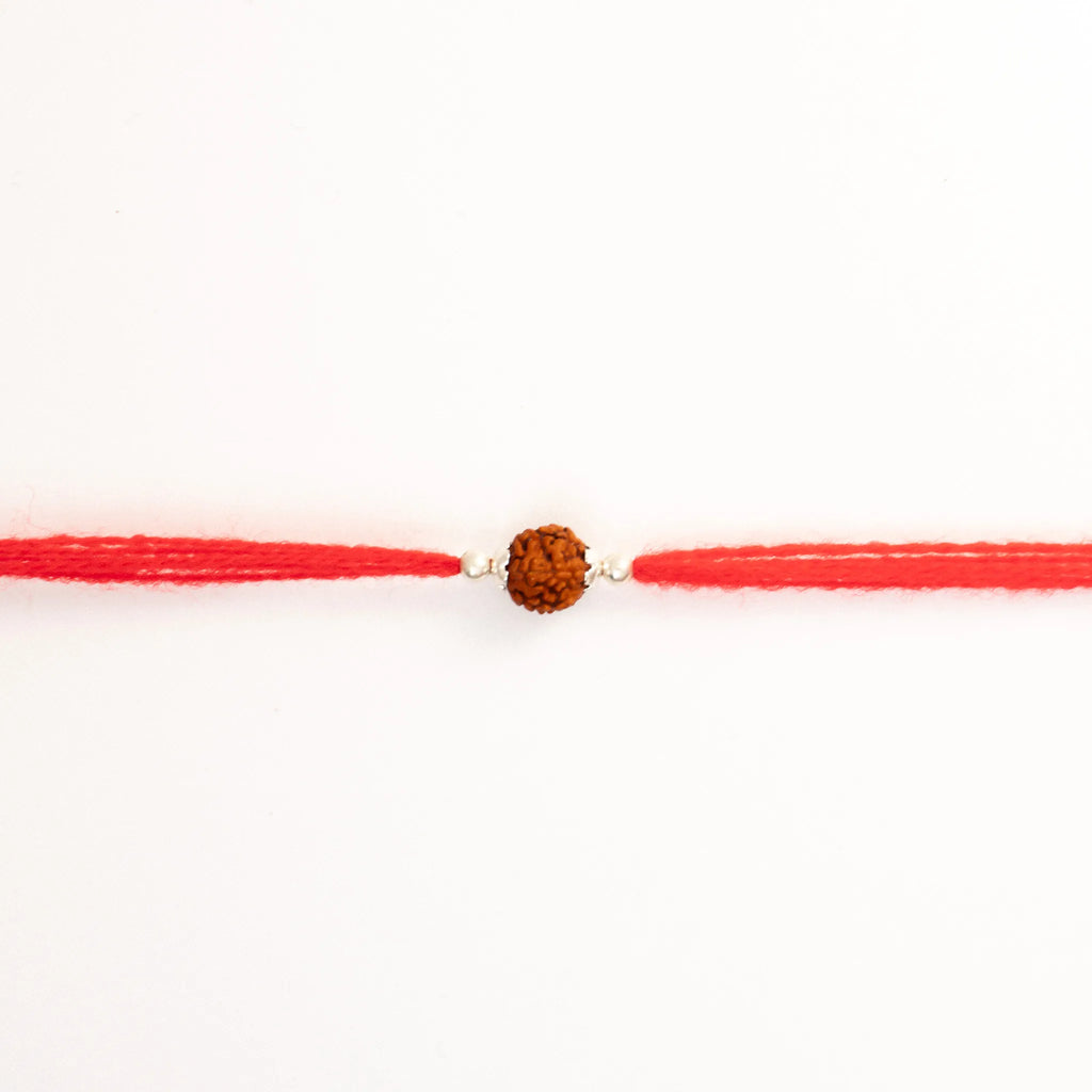  Silver Single Rudraksha Rakhi