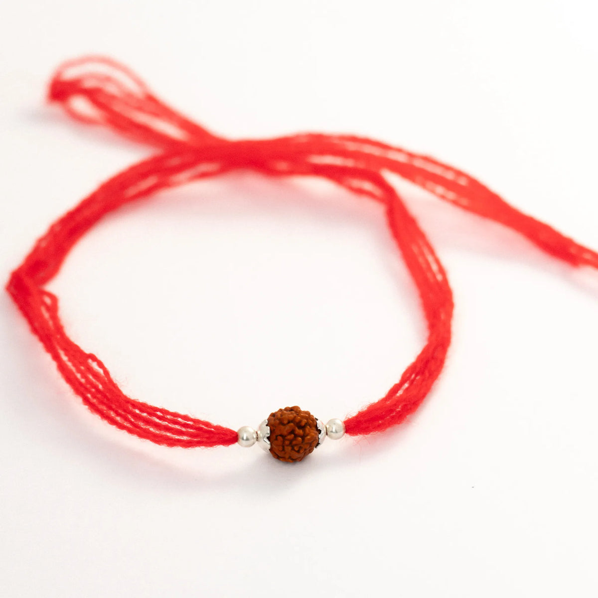  Silver Single Rudraksha Rakhi
