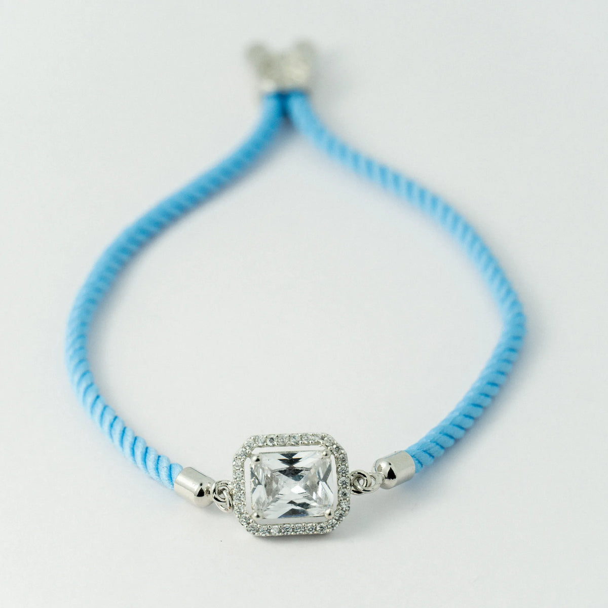 White Stone Premium 925 Silver Rakhi