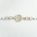 925 Sterling Silver Bhai Premium Rakhi with Frosted Crystal Beads