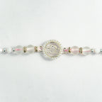925 Sterling Silver Bhai Premium Rakhi with Frosted Crystal Beads