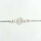 925 Sterling Silver Best Bro Premium Rakhi with Crystal Beads
