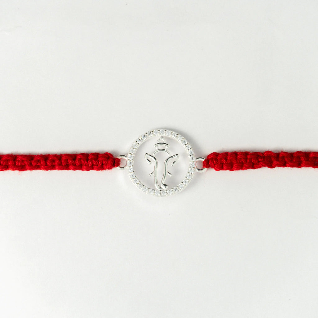 Silver Ganesha Rakhi for Brother 
