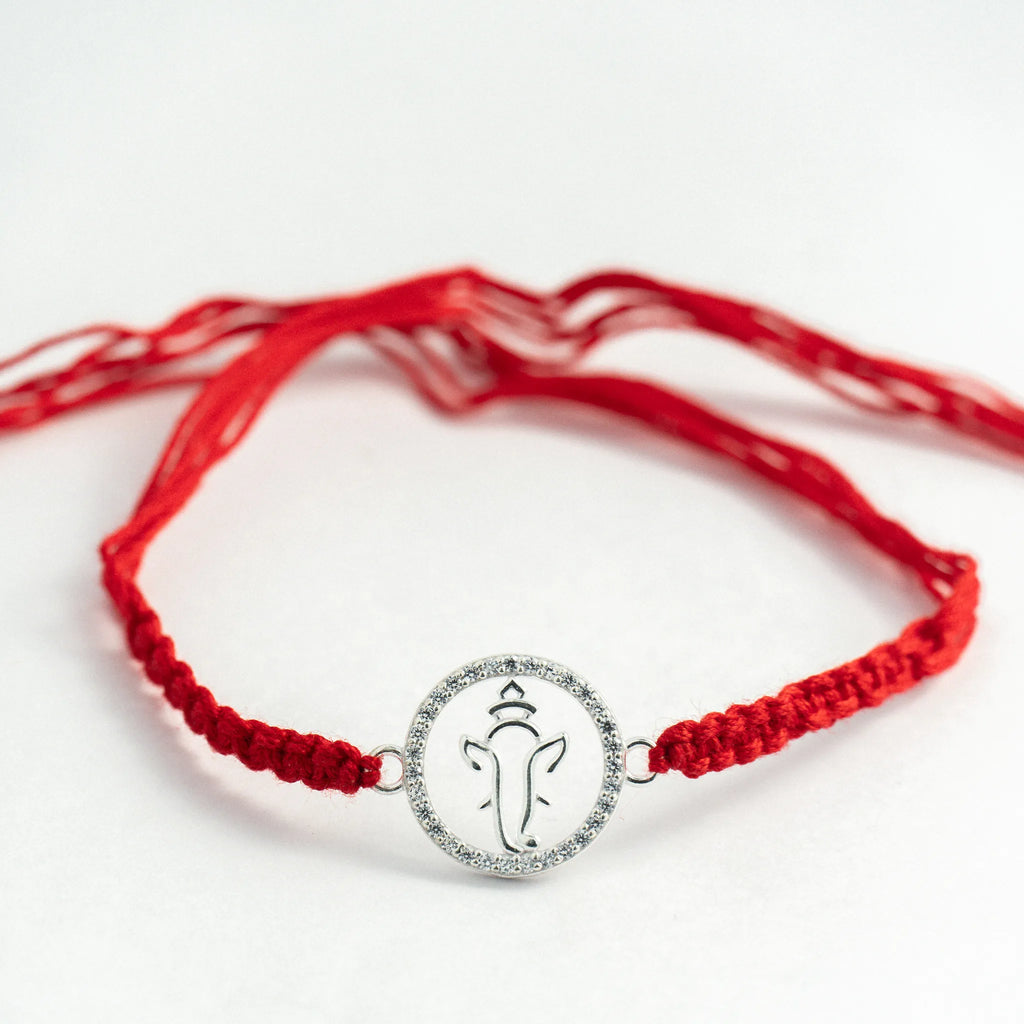 Silver Ganesha Rakhi for Brother 