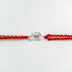 Silver Car Kids Rakhi for Brother with Handcrafted Red Thread