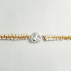 Silver Lord Ganesha Rakhi for Brother with Beige and White Handcrafted Thread