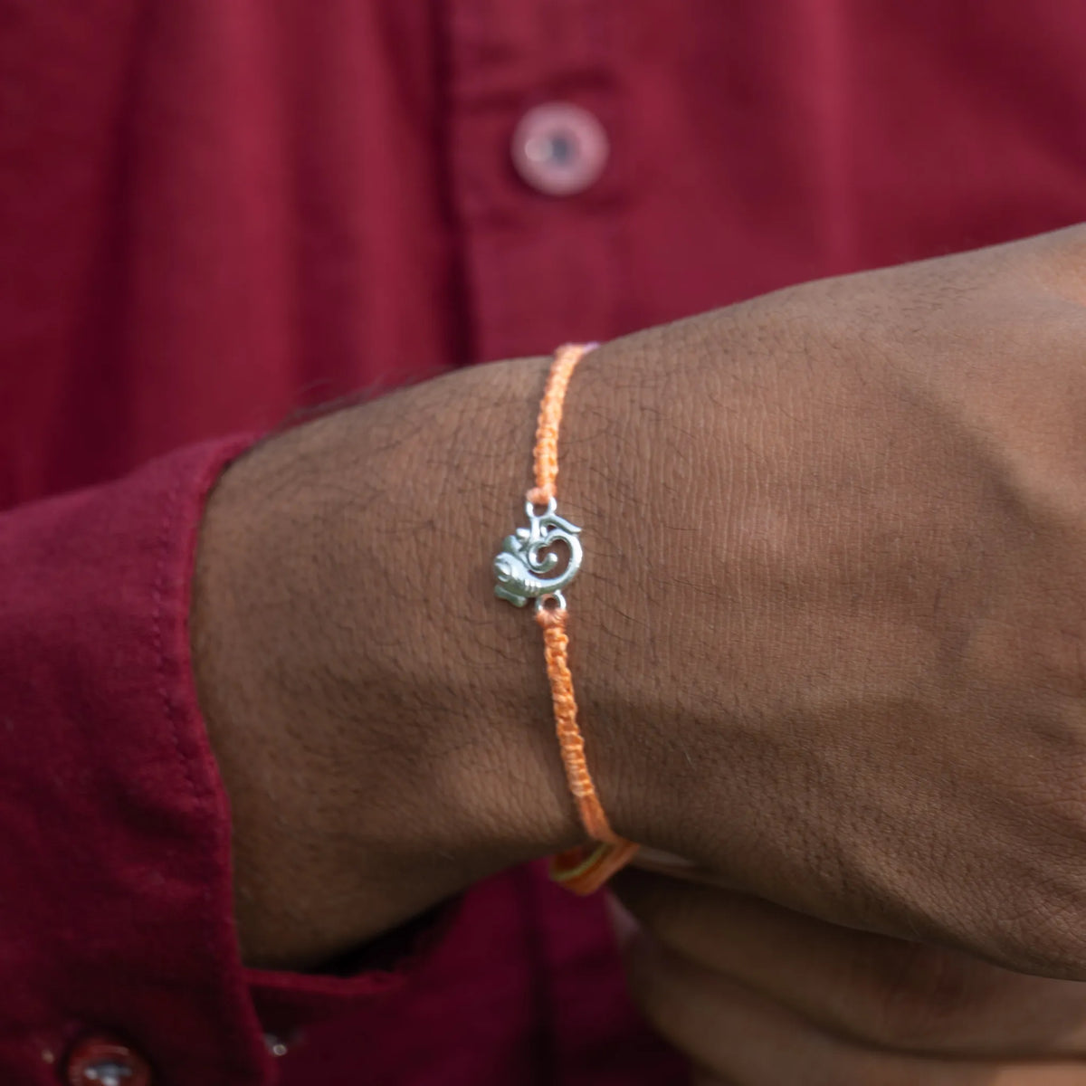 Silver Ganesha Om Rakhi for Brother