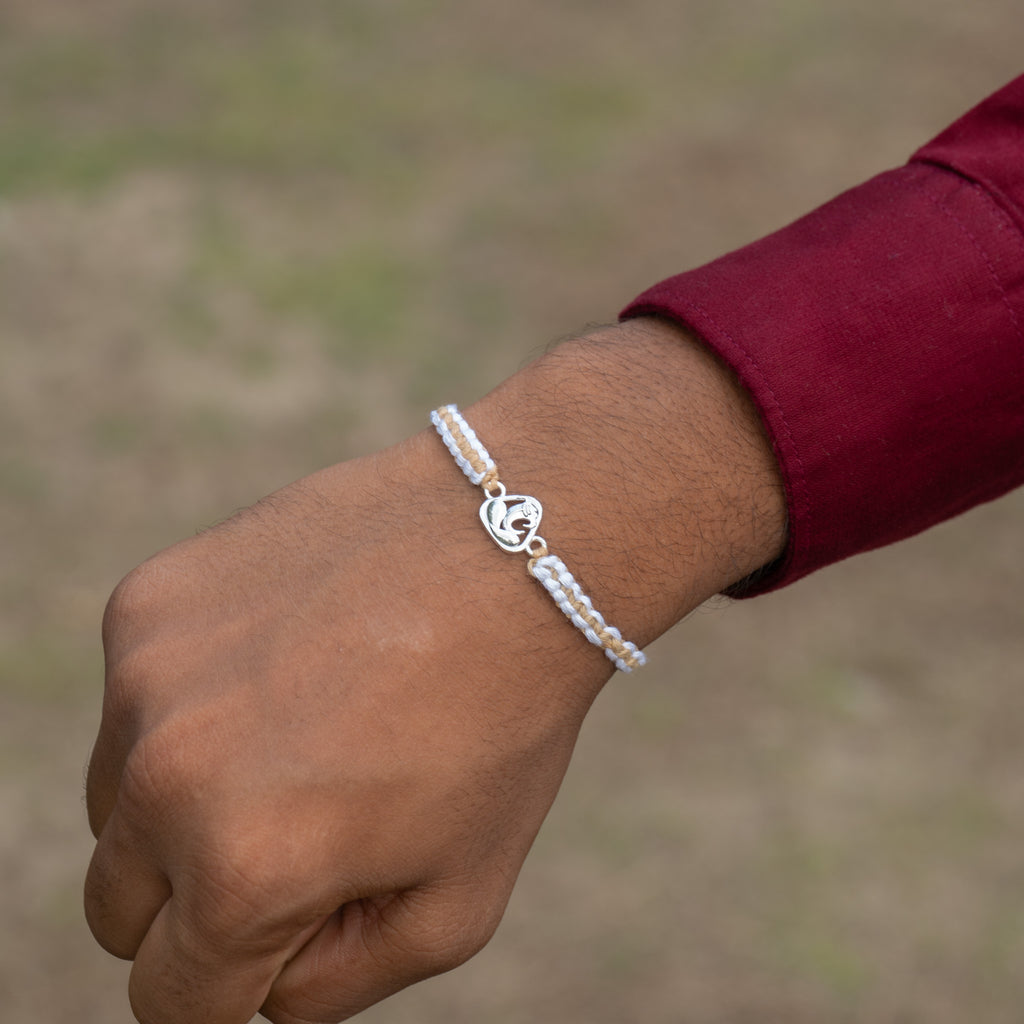 Silver Lord Ganesha Rakhi for Brother