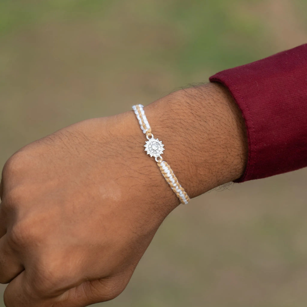 Silver Smily Surya Rakhi for Brother