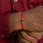 Silver Single Rudraksha Rakhi for Brother
