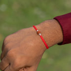 Silver Single Rudraksha Rakhi for Brother
