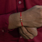 Silver Double Rudraksha Rakhi for Brother