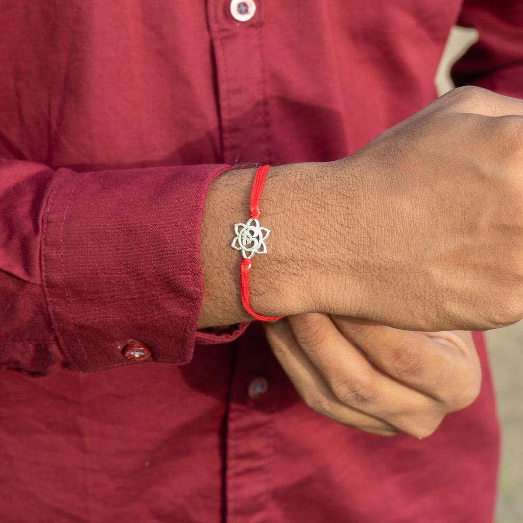 925 Sterling Silver Lotus Om Rakhi