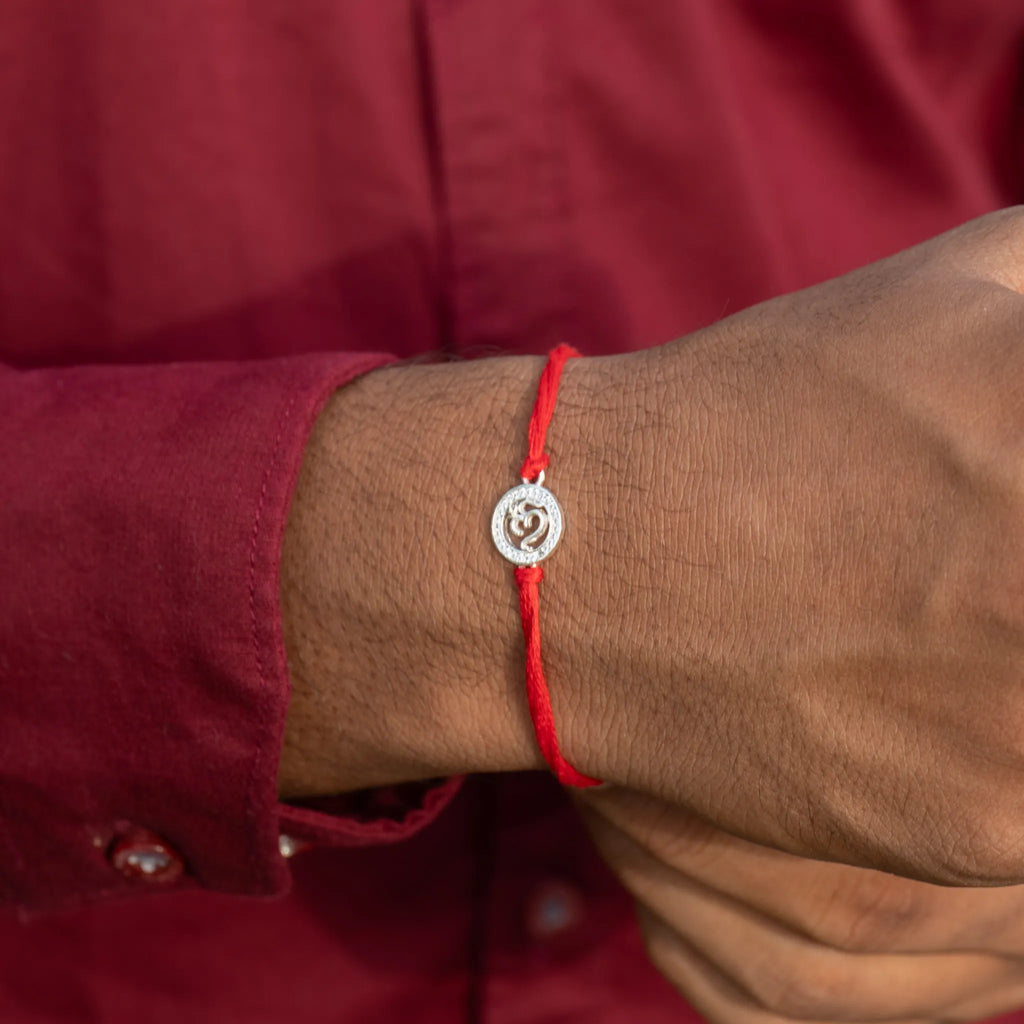 Om Sterling Silver Rakhi for Brother