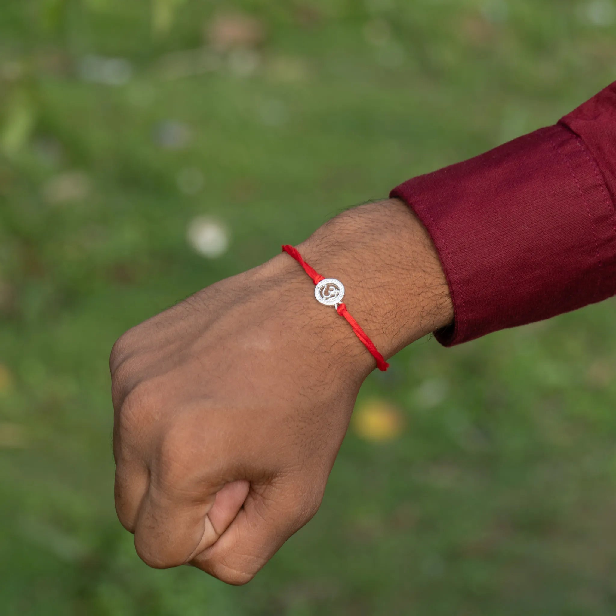 Om Sterling Silver Rakhi for Brother
