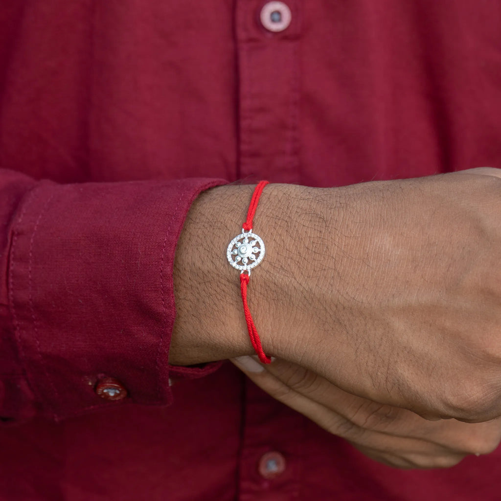 925 Sterling Silver Floral Rakhi for Brother