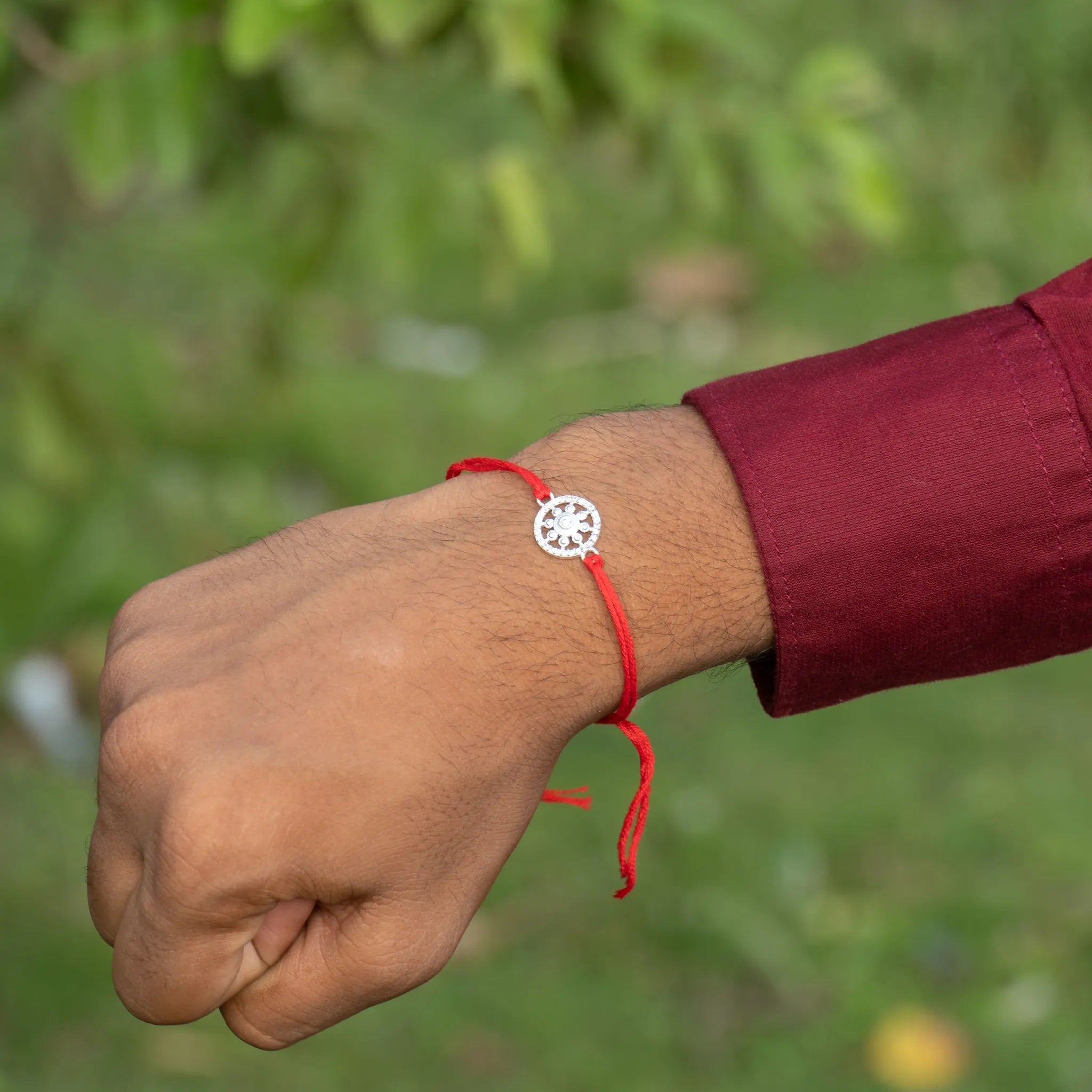 925 Sterling Silver Floral Rakhi for Brother