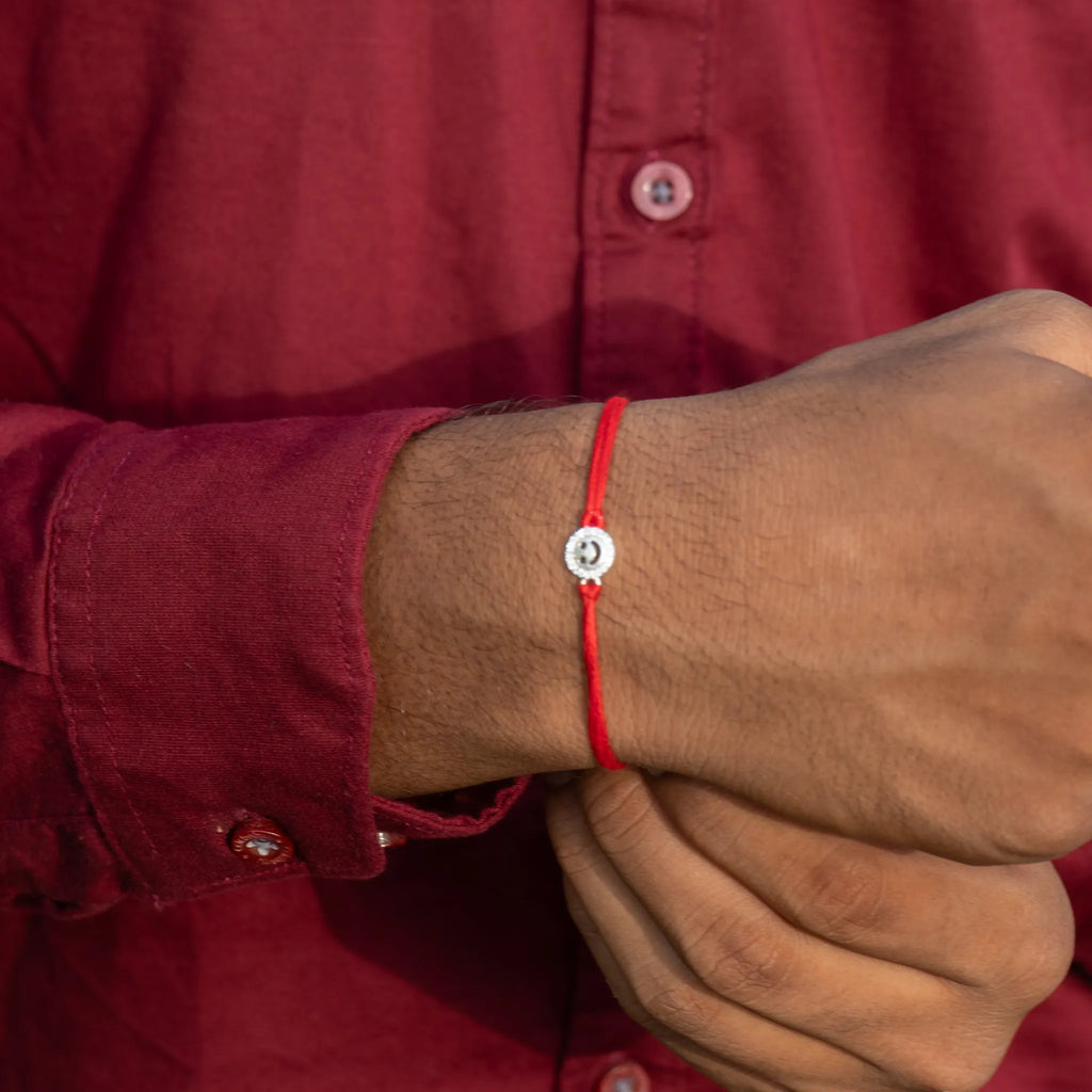 Sterling Silver Smily Rakhi For Brother