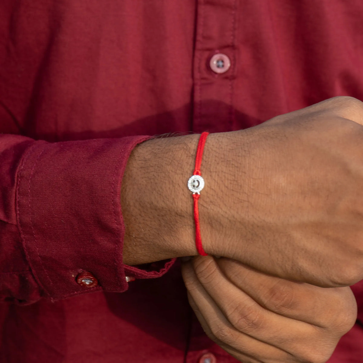 Sterling Silver Smily Rakhi For Brother