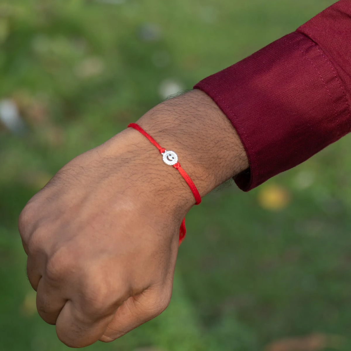 Sterling Silver Smily Rakhi For Brother
