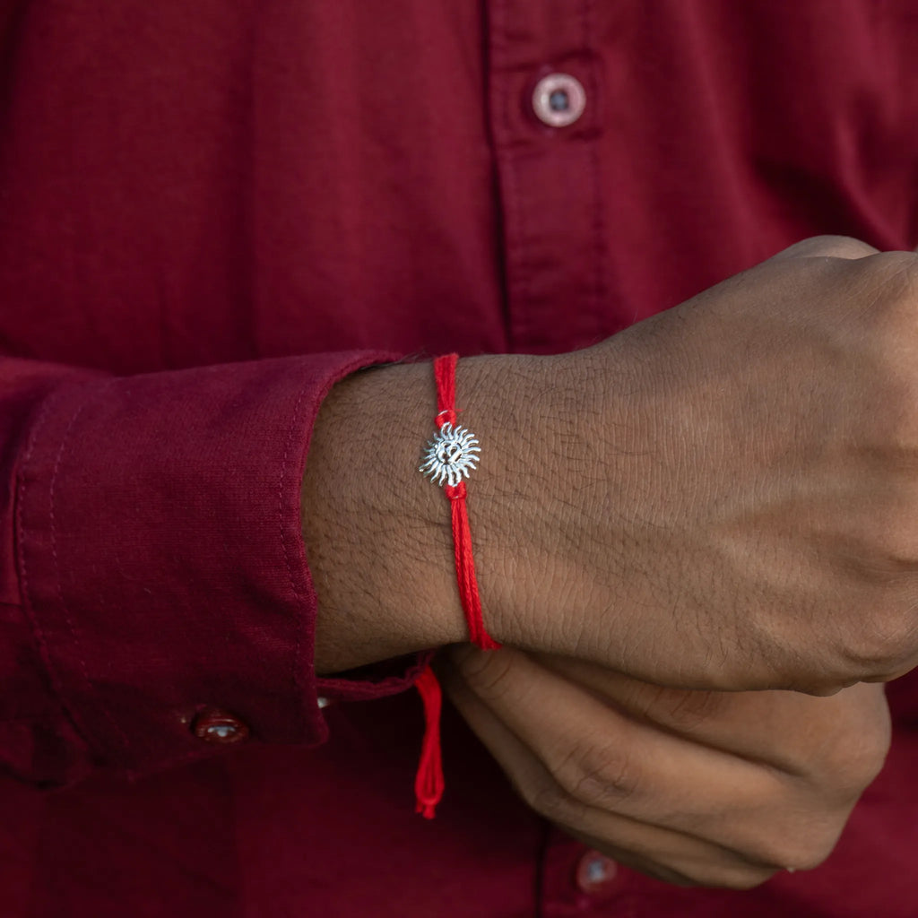 Sterling Silver Om Surya Rakhi