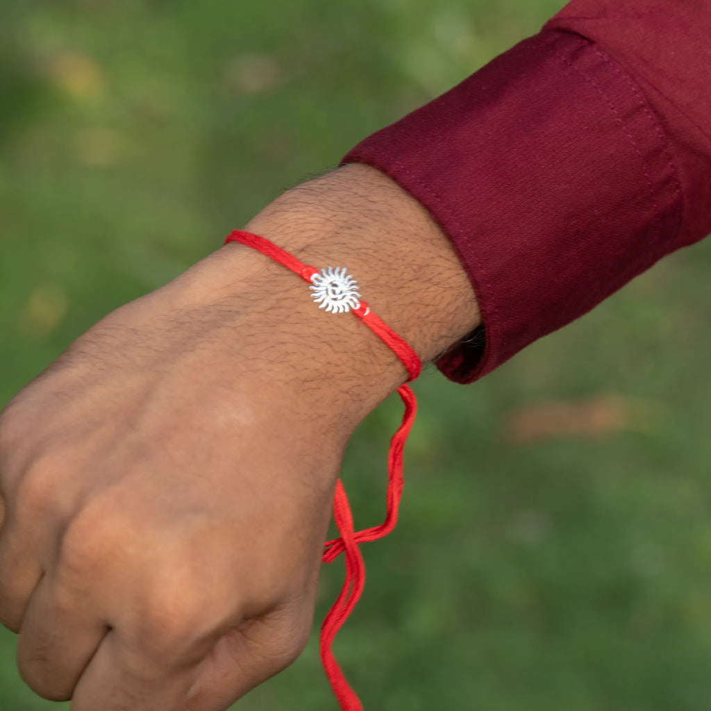 Sterling Silver Om Surya Rakhi
