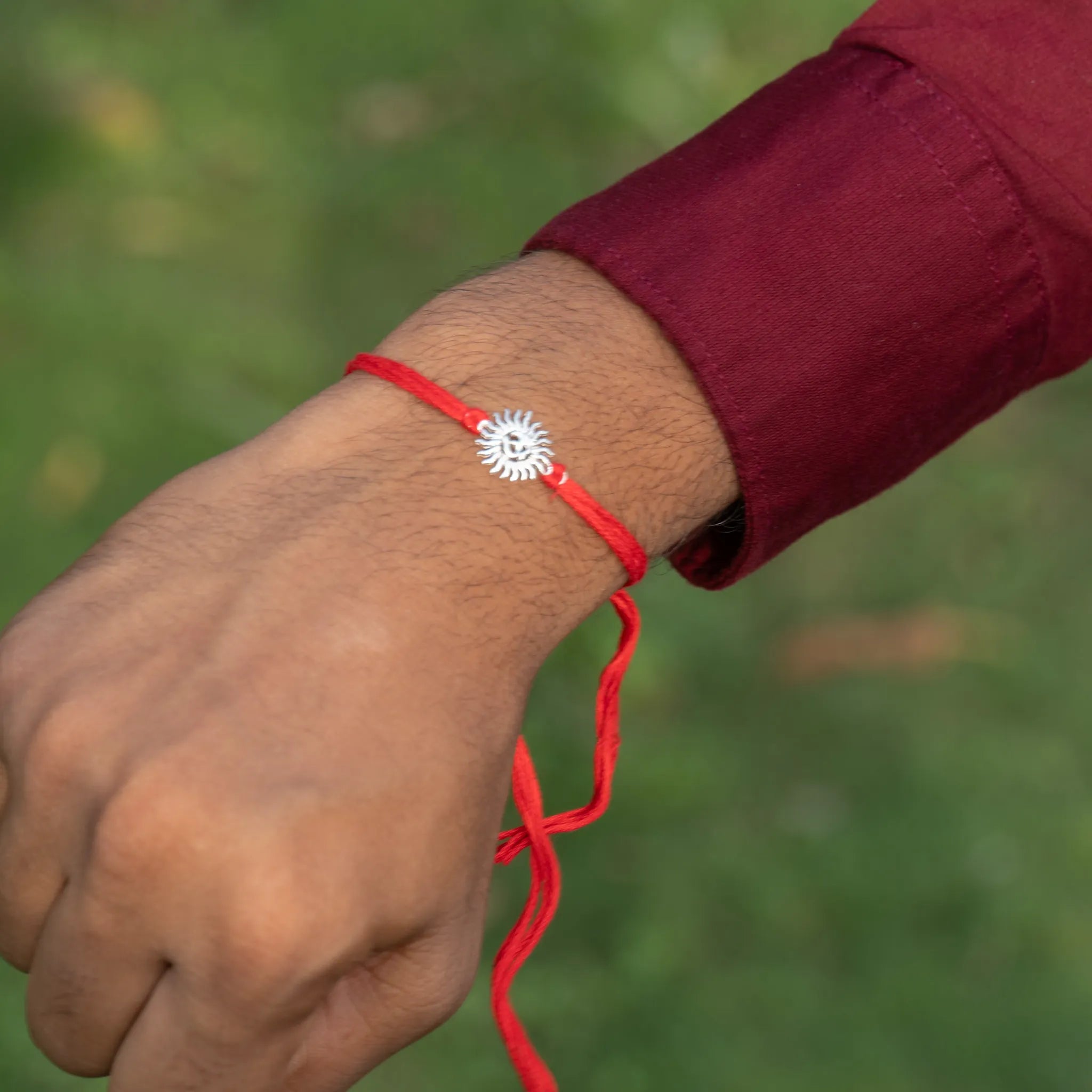 Sterling Silver Om Surya Rakhi