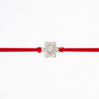 925 Sterling Silver Lotus Om Rakhi for Brother with Red Thread | Pure Silver Rakhi