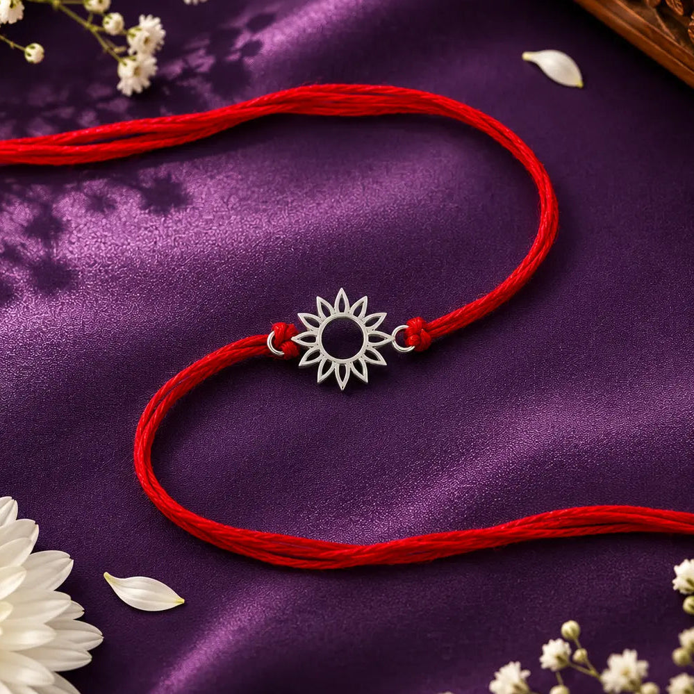 925 Sterling Silver Sun Rakhi for Brother