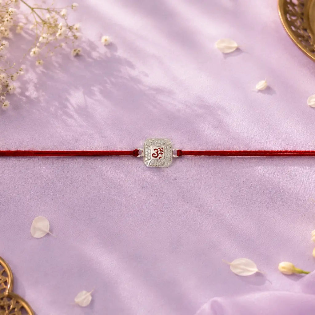 925 silver om rakhi