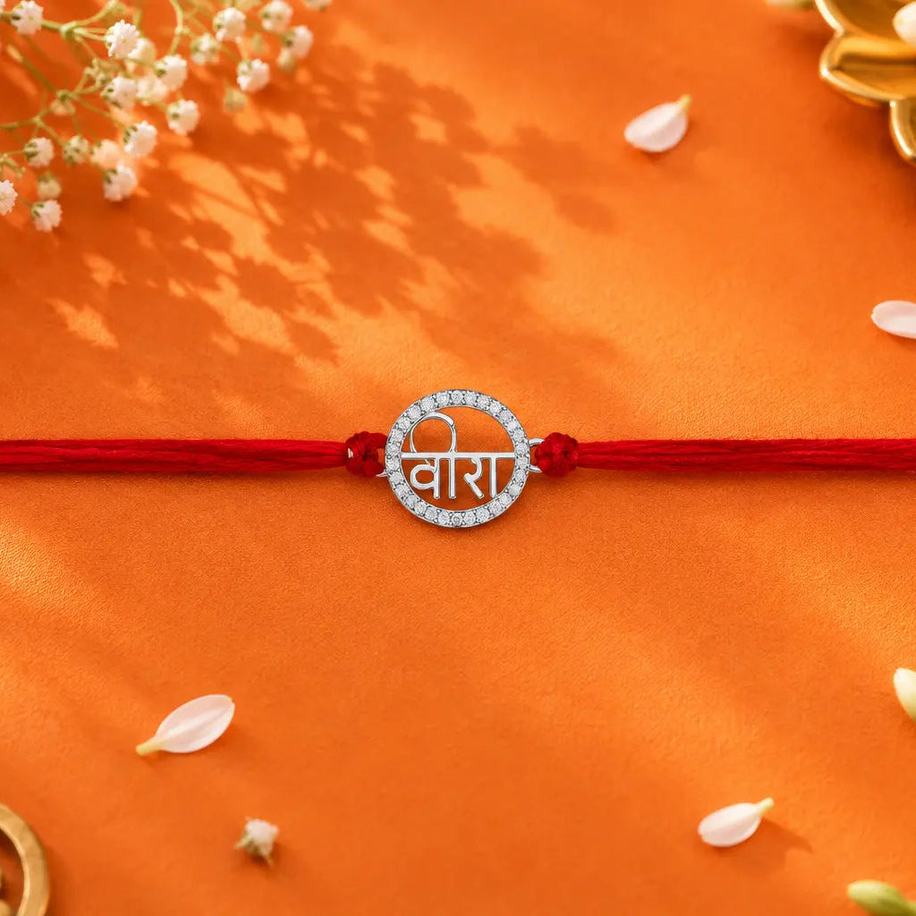 Sterling Silver VEERA Rakhi For Bhai